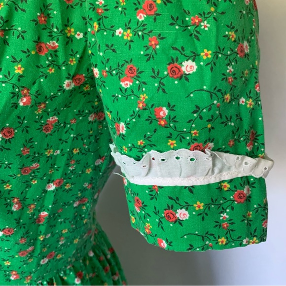 v i n t a g e :: Whimsical Handmade Floral Cottagecore Milkmaid Dress - Picture 11 of 16